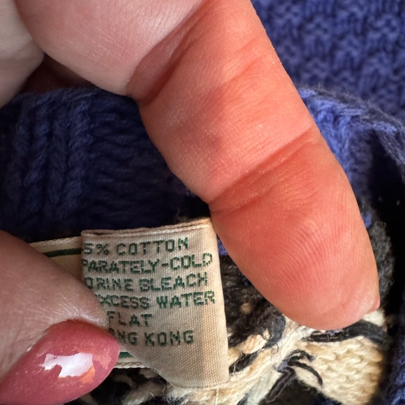 Vintage LL Bean Womens 1990s Nordic Cardigan Medium Fair Isle Holiday Heavy Knit - Picture 6 of 7